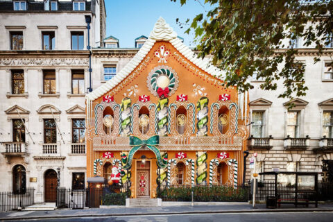 Ornate gingerbread-style building with colorful decorations