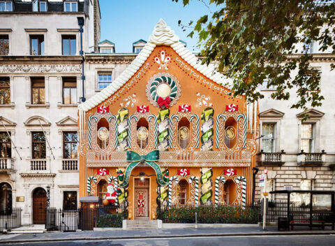 Ornate gingerbread-style building with colorful decorations